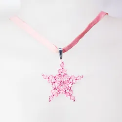 Pendant 45cm - Andromeda-Pale pink Suede - Pendant 45cm - Laiton argenté